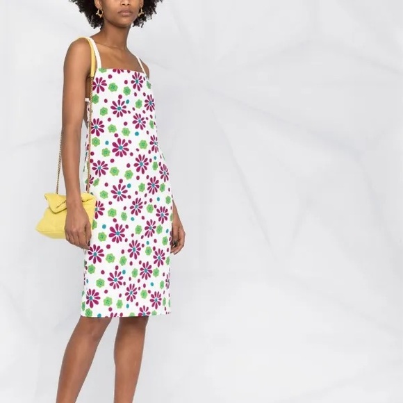 Saint Laurent Floral Knee-Length Dress NWT Size 36 Italy (US 4) - Picture 1 of 7